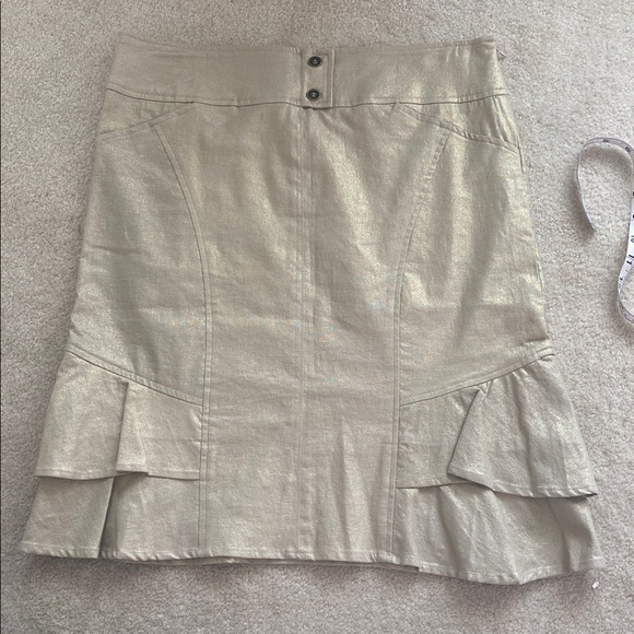 Cache Dresses & Skirts - Cache size 10 sand texture skirt side zipper NWT